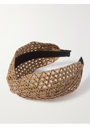Eugenia Kim - Rosanna Metallic Straw Headband - Brown - One size