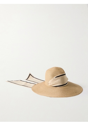 Eugenia Kim - Cassidy Striped Satin-trimmed Straw Hat - Neutrals - One size
