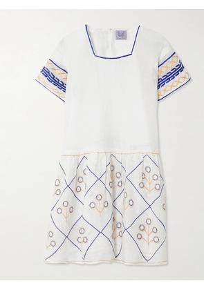 Thierry Colson - Allison Embroidered Linen Mini Dress - White - x small,small,medium,large,x large