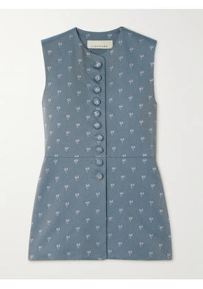 LIBEROWE - Vania Cotton-blend Jacquard Peplum Vest - Blue - x small,small,medium,large,x large