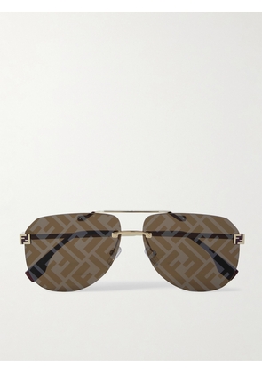 Fendi - Sky Aviator-style Gold-tone Sunglasses - One size