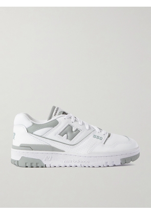 New Balance - 550 Mesh-trimmed Leather Sneakers - White - US5.5,US6,US6.5,US7,US7.5,US8,US8.5,US9.5