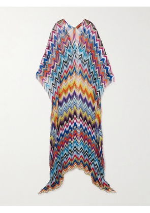 Missoni - Mare Fringed Striped Metallic Crochet-knit Kaftan - Multi - small,medium,large