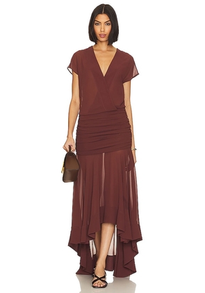 L'Academie Mette Dress in Chocolate. Size S.