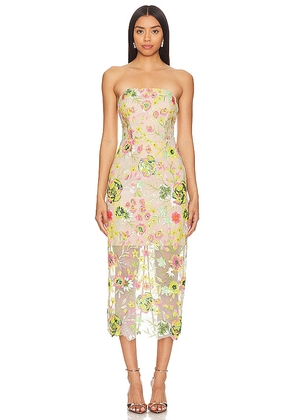 MILLY Kait Botanical Petals Sequins Dress in Beige. Size 2, 4.
