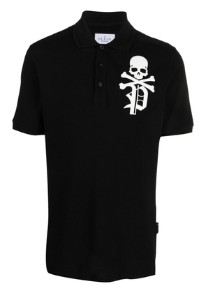 Philipp Plein Skull & Bones piqué polo shirt - Black