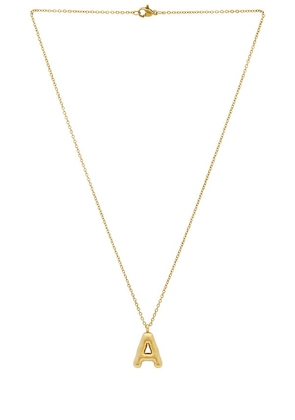 petit moments Bubble Initial Necklace in Metallic Gold. Size C, I, K, M, N, O, R, S.