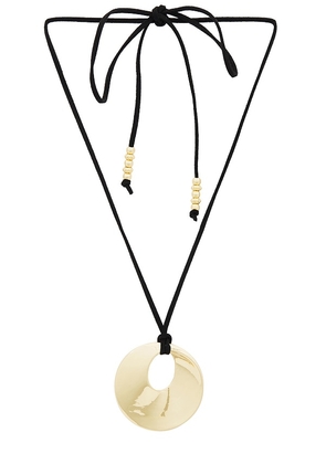 petit moments Disc Corded Necklace in Metallic Gold.