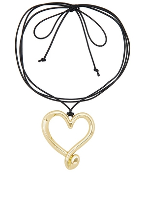 petit moments Heart Corded Necklace in Metallic Gold.