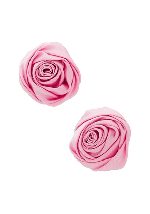 petit moments Rosette Studs in Pink.