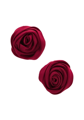 petit moments Rosette Studs in Red.
