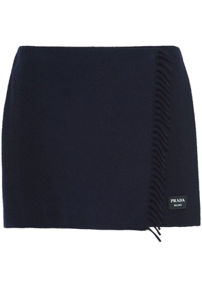Prada wraparound cashmere miniskirt - Blue