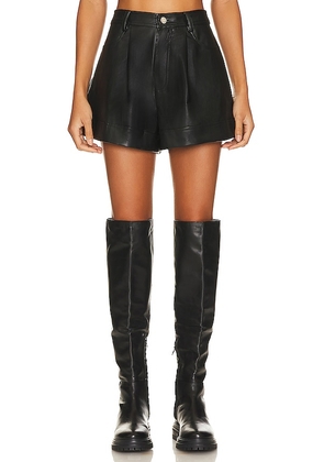 WeWoreWhat Faux Leather Cuffed Short in Black. Size 27, 29.