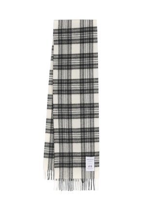 Norse Projects The Moon checked lambs wool scarf - White