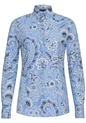 ETRO paisley-print cotton blend shirt - Blue