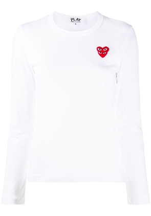 Comme Des Garçons Play embroidered-logo longsleeved top - White