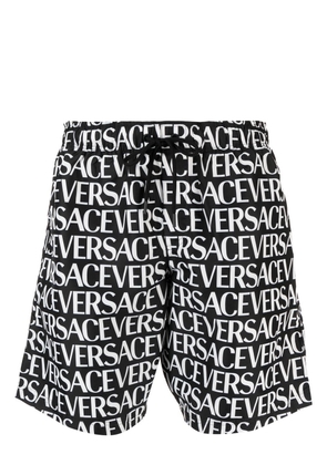 Versace logo-print swim shorts - Black