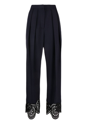 Stella McCartney broderie anglaise-trimmed trousers - Blue