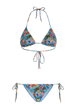 ETRO Bouquet-print bikini set - Blue
