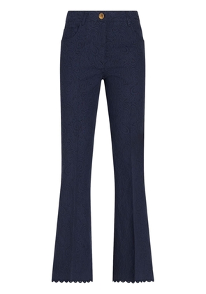 ETRO paisley-jacquard cotton-blend trousers - Blue