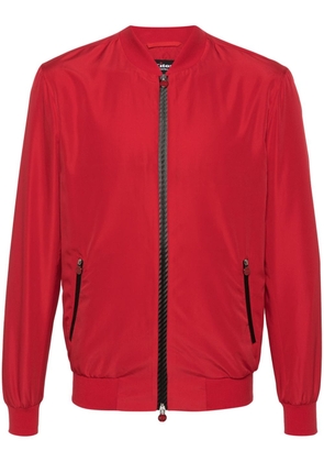 Kiton baseball-collar bomber jacket - Red