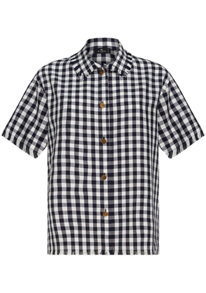 ETRO gingham-check short-sleeve shirt - Black
