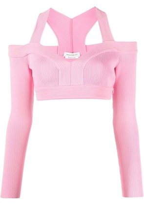Alexander McQueen cut-out cropped top - Pink