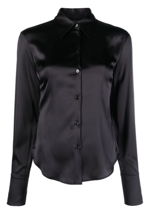 PINKO long-sleeve silk-blend shirt - Black