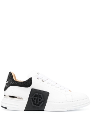 Philipp Plein rhinestone-embellished low-top sneakers - White