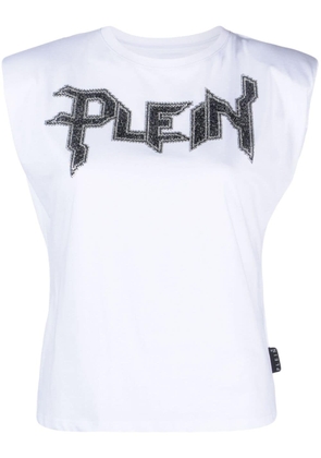 Philipp Plein logo-embellished cotton tank top - White
