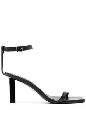 Courrèges 80mm square-toe leather sandals - Black