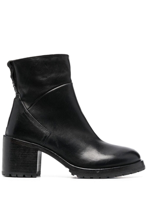 Moma 80mm heeled leather ankle boots - Black
