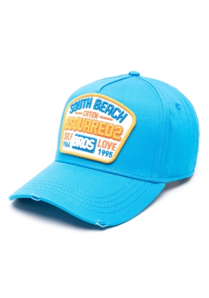 Dsquared2 logo-patch cotton baseball cap - Blue