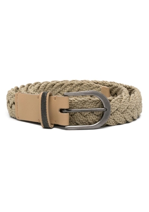 Brunello Cucinelli Monili-chain braided belt - Neutrals