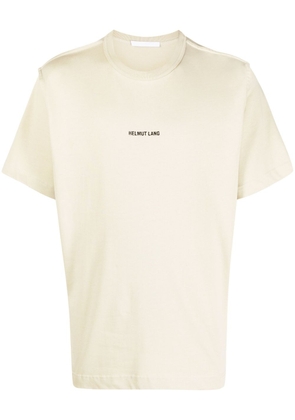 Helmut Lang logo-embroidered cotton T-shirt - Neutrals