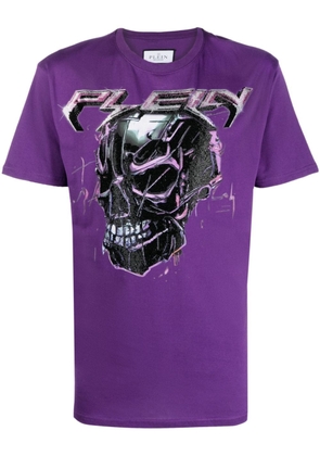 Philipp Plein logo-print cotton T-shirt - Purple