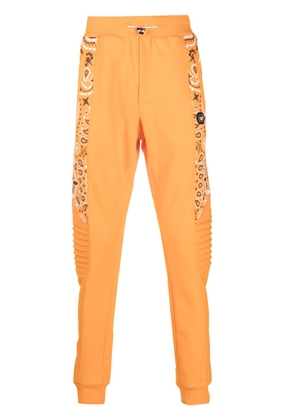 Philipp Plein bandana-print panelled track pants - Orange