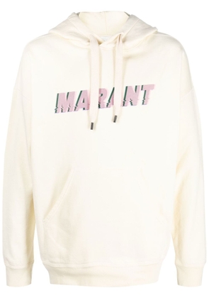 MARANT logo-print drawstring hoodie - Neutrals