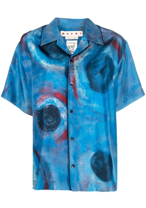 Marni abstract-print silk shirt - Blue