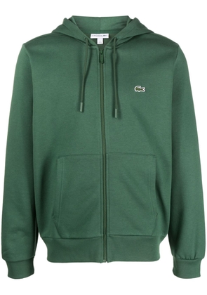 Lacoste logo-embroidered zip-up hoodie - Green