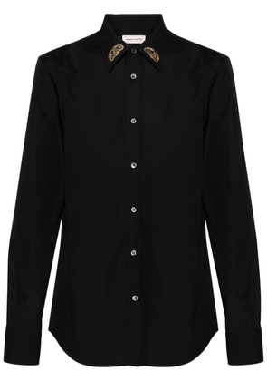 Alexander McQueen Seal-embroidered shirt - Black