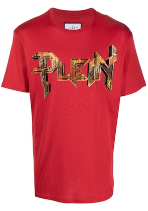 Philipp Plein crystal-embellished logo T-shirt - Red