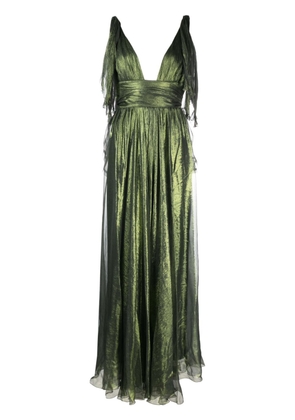 Maria Lucia Hohan sleeveless draped silk maxi dress - Green