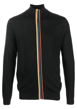 Paul Smith stripe-trim zipped cardigan - Black