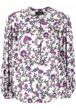 ISABEL MARANT Brunille floral-print blouse - White