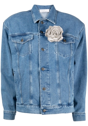 Giuseppe Di Morabito faux-flower denim jacket - Blue