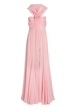 Giambattista Valli hooded floral-appliqué silk gown - Pink