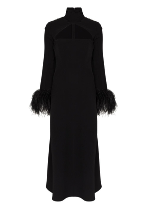 16Arlington Odessa cutout feather-trim dress - Black