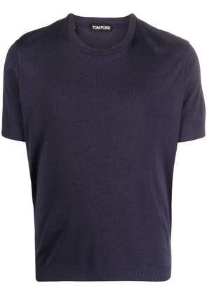 TOM FORD ribbed-trim short-sleeved T-shirt - Blue