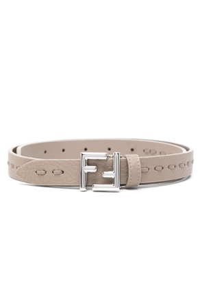 FENDI FF-buckle leather belt - Grey